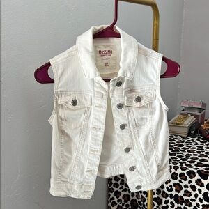 white denim vest